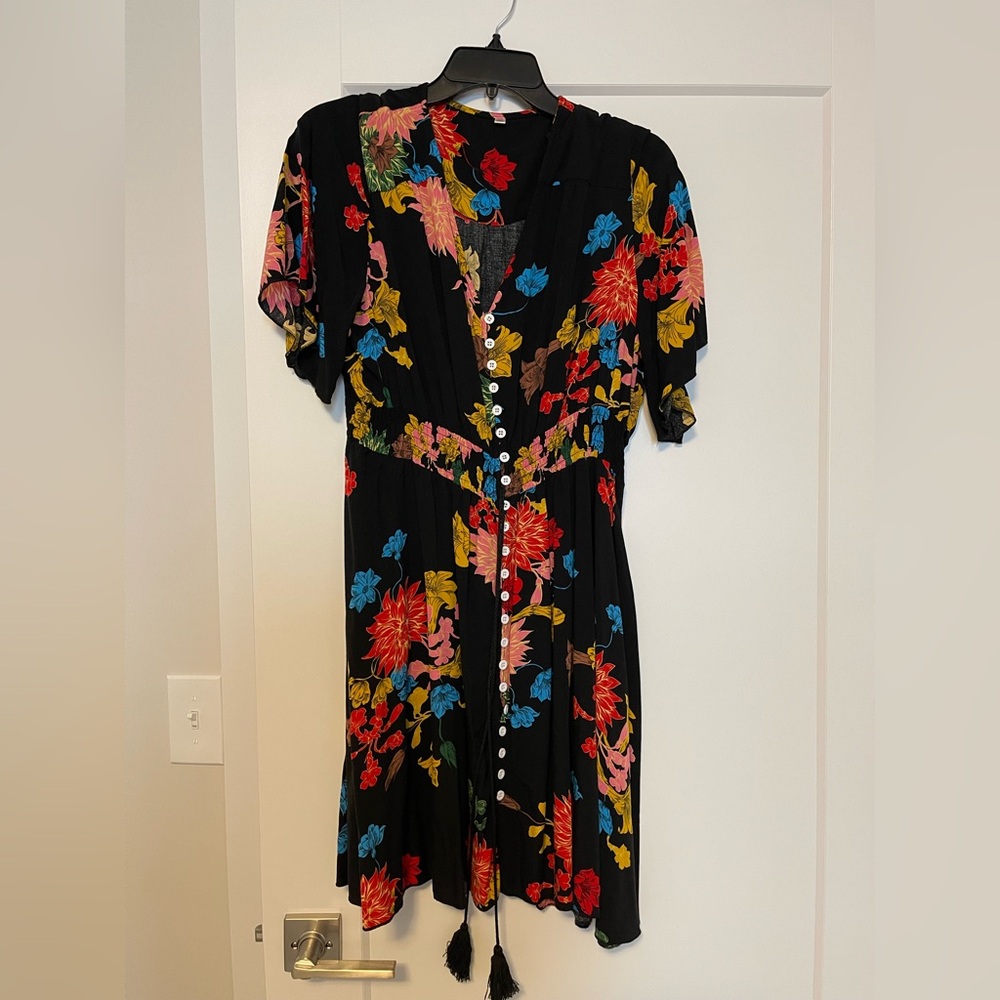 Floral Black Dress